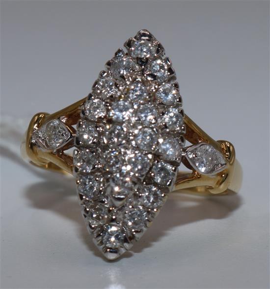 18ct gold diamond marquise ring